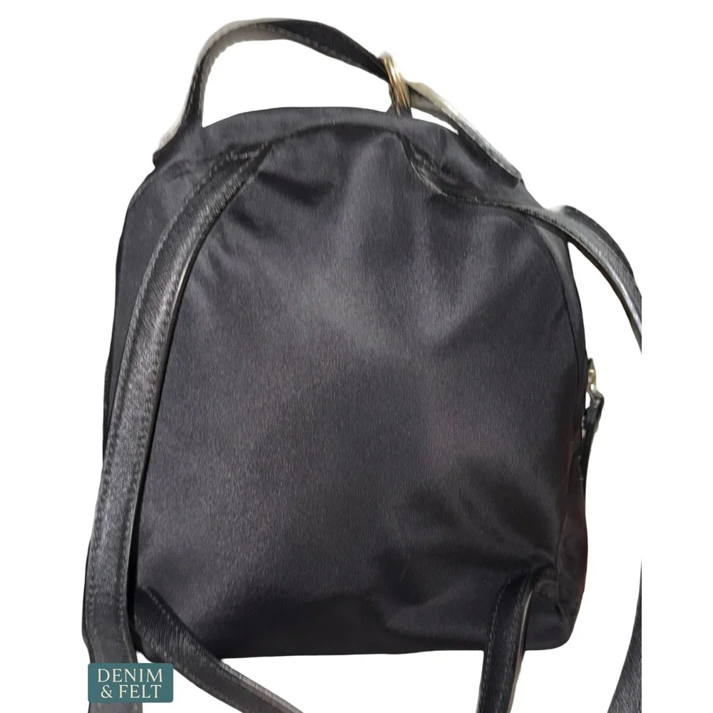 Kate Spade Owl Mini Backpack Novelty Black‎ Nylon Faux Fur Whimsical Animal Bag